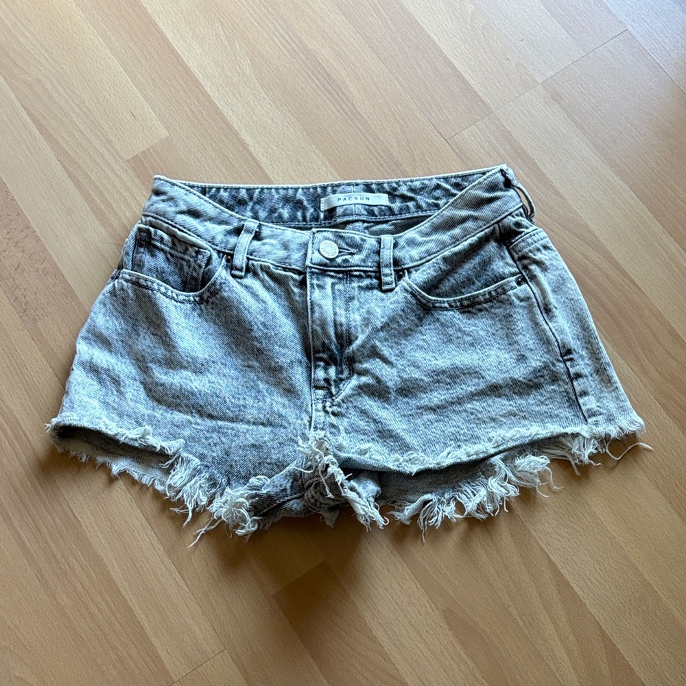 PacSun Light Blue Frayed Jean Shorts